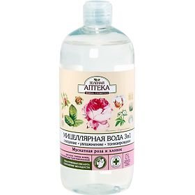 ЗЕЛЕНАЯ АПТЕКА Мицелярная вода (роза/хлопок) 500мл