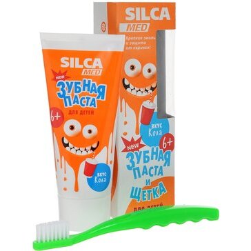 Набор Silca med: паста зубная детская кола 65 мл + щетка