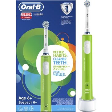 Oral-b braun щетка зубная junior 6+лет электрическая с насадкой sensi ultrathin тип 4729