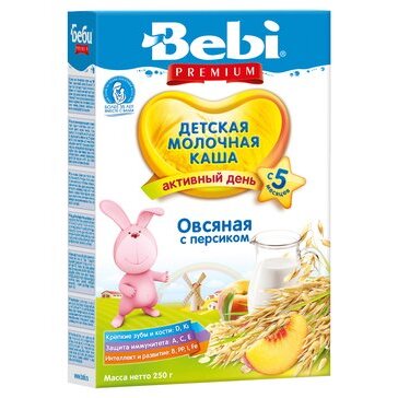 Каша молочная Bebi premium овсяная с персиком 250 г