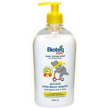 Bioteq kids крем-мыло жидкое детское для мытья рук и тела 500мл с ромашкой и календулой
