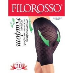 Шорты компрессионные антицеллюлитные Filorosso 3d 1 класс черные размер 4