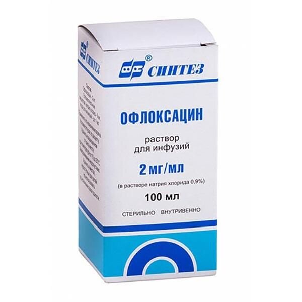 Офлоксацин раствор для инфузий 2мг/мл флакон 100мл 1 шт.