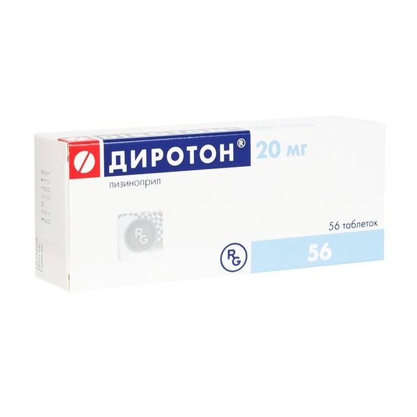 Диротон таблетки 20 мг 56 шт.
