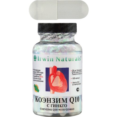 Коэнзим Q10 c Гинкго Irwin Naturals капсулы 100 шт.