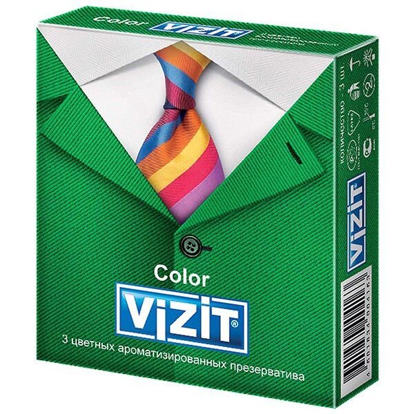 Презервативы Vizit Color Цветные ароматизированные 3 шт.