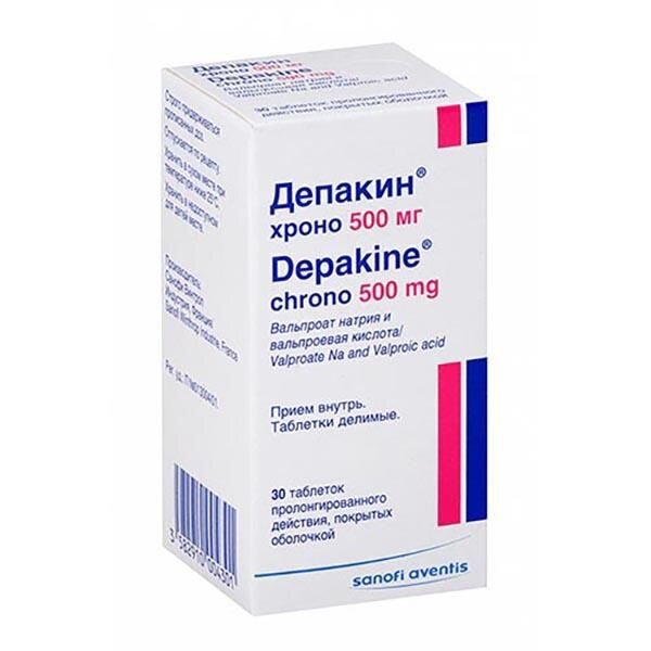 Депакин Хроно таблетки пролонгированного действия 500 мг 30 шт.