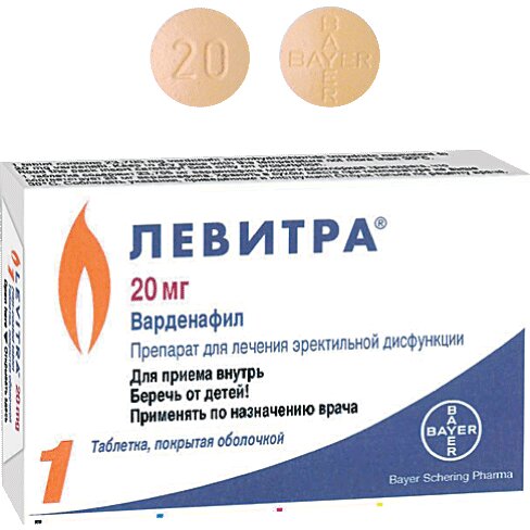 Левитра таблетки 20 мг 1 шт.