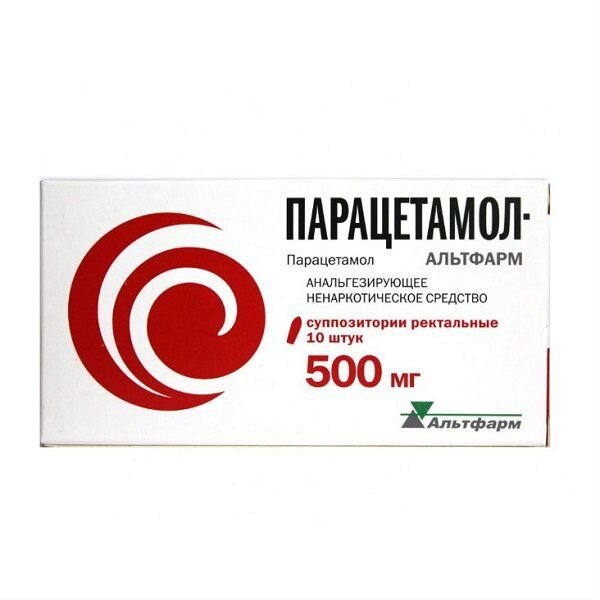 Парацетамол-Альтфарм суппозитории ректальные 500 мг 10 шт.