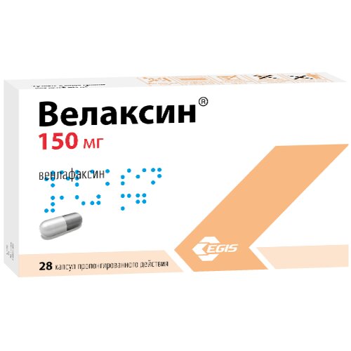 Велаксин капсулы пролонгированного действия 150 мг 28 шт.