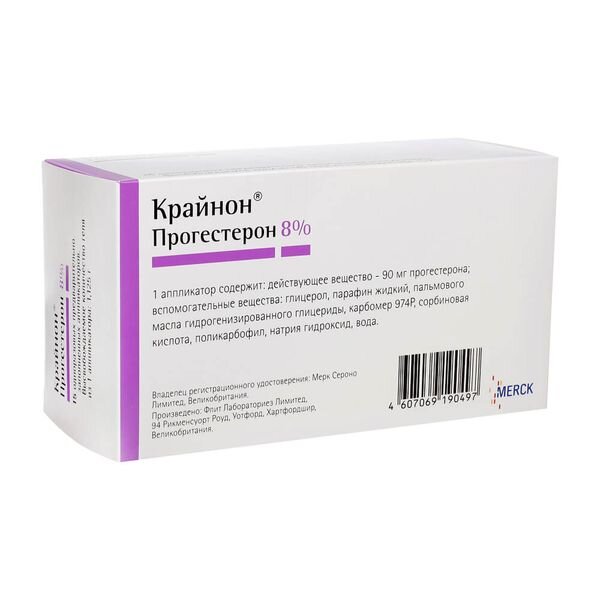 Крайнон гель вагинальный 1,125 г 90 мг/доза аппликаторы 15 шт.