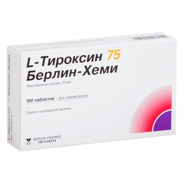 L-Тироксин таблетки 75 мкг 100 шт.
