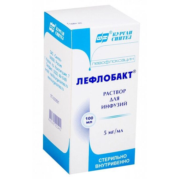 Лефлобакт раствор для инфузий 5 мг/мл 100 мл флакон 1 шт.