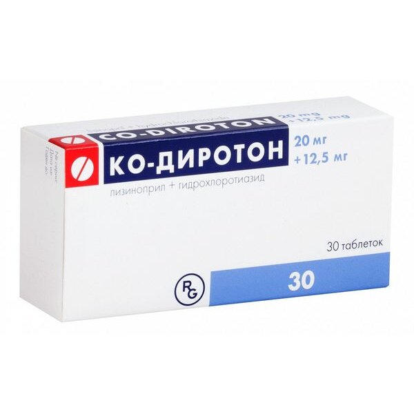 Ко-Диротон таблетки 20+12,5 мг 30 шт.