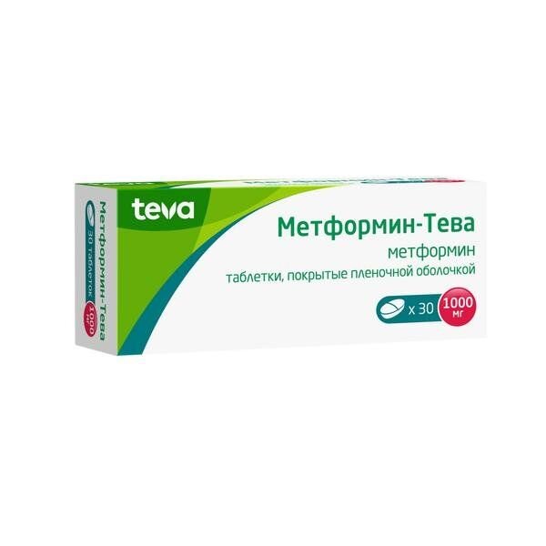 Метформин-Тева таблетки 1000 мг 30 шт.