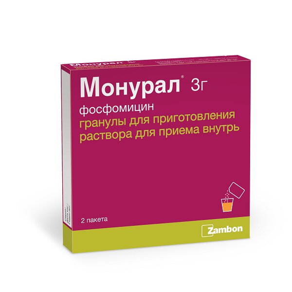 Монурал гранулы 3 г саше 2 шт.
