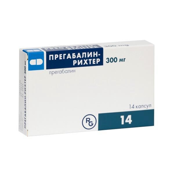 Прегабалин-Рихтер капсулы 300 мг 14 шт.