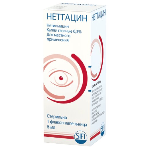 Неттацин капли глазные 0,3% 5 мл
