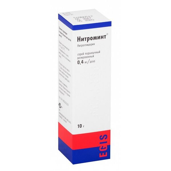 Нитроминт спрей подъязычный 0,4 мг/доза 180 доз 10 г