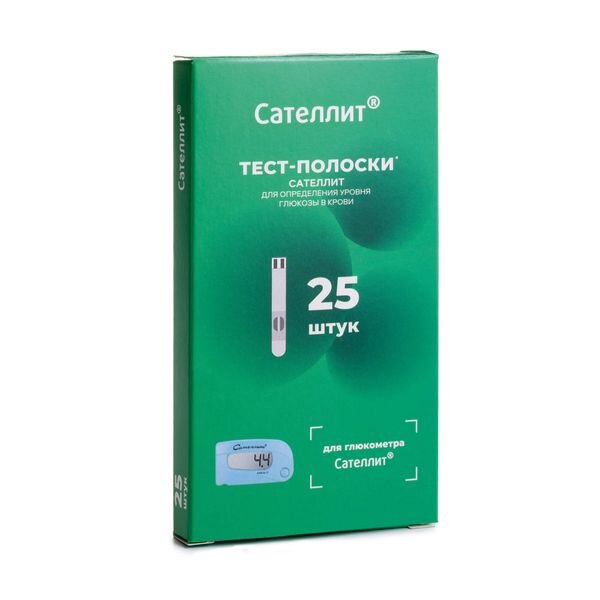 Тест-полоски к глюкометру Элта Сателлит ПКГЭ-02 25 шт.