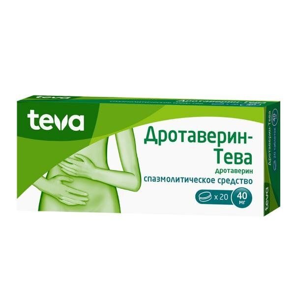 Дротаверин-Тева таблетки 40 мг 20 шт.