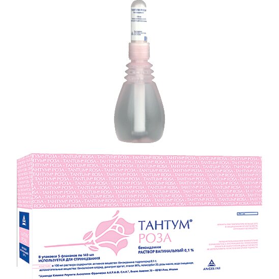 Тантум Роза раствор вагинальный 0,1% флакон-спринцовка 140 мл 5 шт.