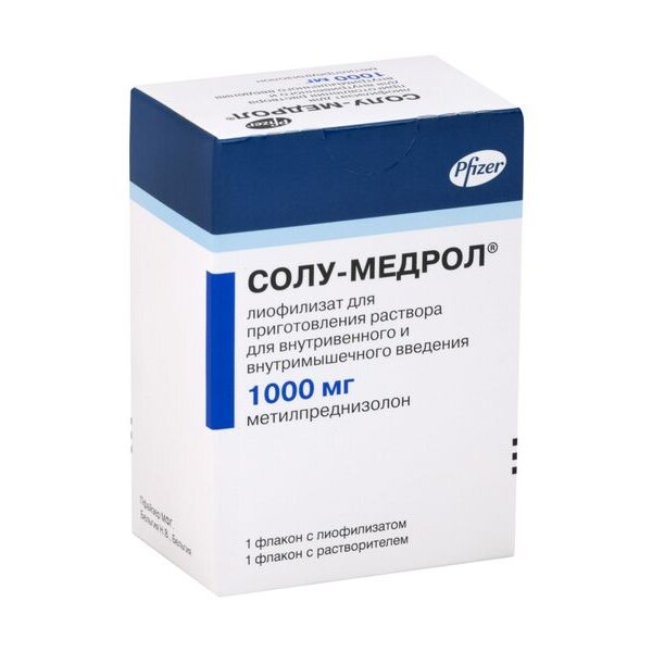 Солу-Медрол лиофилизат для приготовления раствора для инъекций 1000 мг 1 шт.