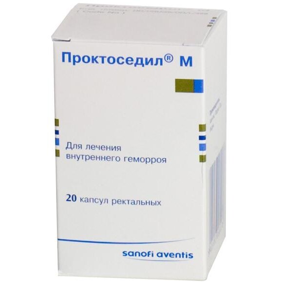 Проктоседил М капсулы ректальные 500 мг 20 шт.