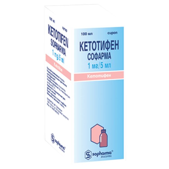 Кетотифен Софарма сироп 1 мг/5 мл 100 мл