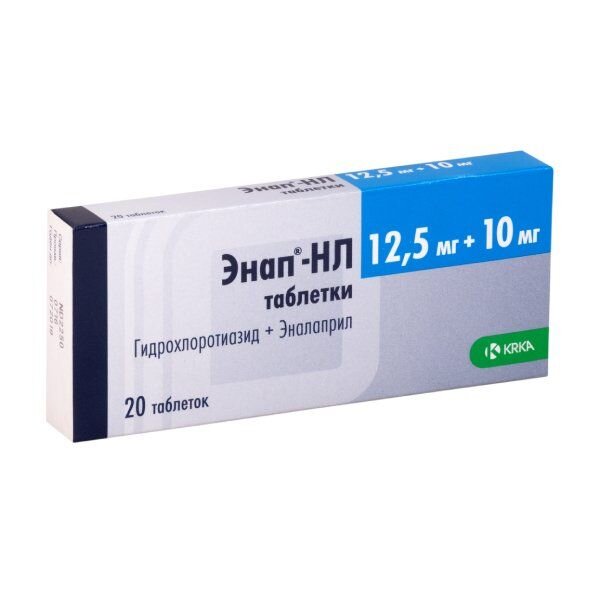 Энап-HЛ таблетки 10 мг + 12,5 мг 20 шт.