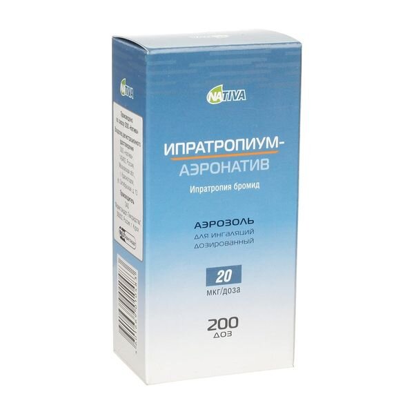 Ипратропиум-Аэронатив аэрозоль для ингаляций 20 мкг/доза 200 доз 1 шт.