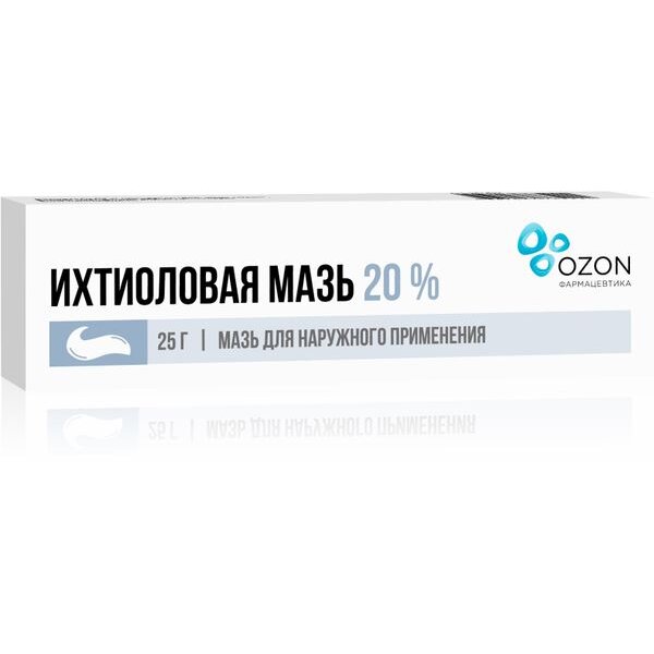 Ихтиоловая мазь 20% 25 г туба 1 шт.