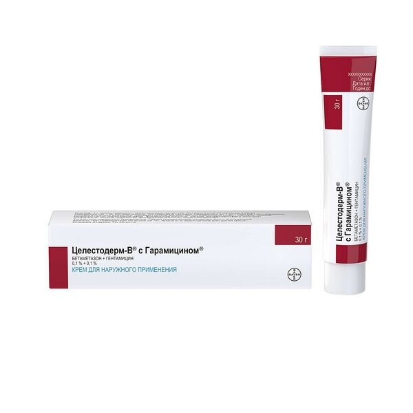 Целестодерм-В с Гарамицином крем для наружного применения 0,1%+0,1% 30 г