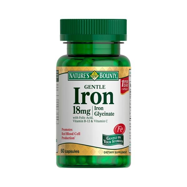 Легкодоступное железо Nature's Bounty капсулы 18 мг 60 шт.