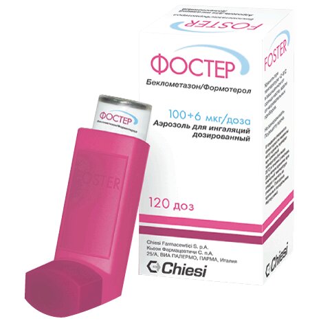 Фостер аэрозоль для ингаляций 100мкг/доза+6 мкг/доза 120 доз