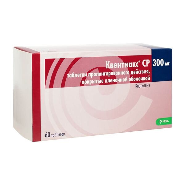 Квентиакс СР 300 мг 60 шт. таблетки с пролонгированным высвобождением, покрытые пленочной оболочкой