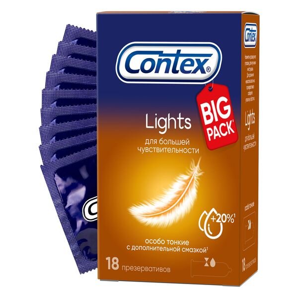 Презервативы Контекс (Contex) Lights ультратонкие 18 шт.