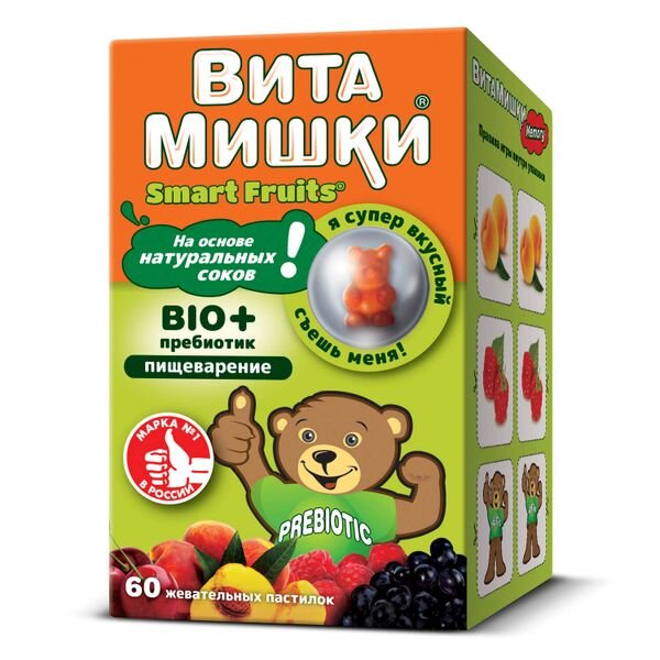 ВитаМишки Био+ пребиотик пастилки жевательные 60 шт.