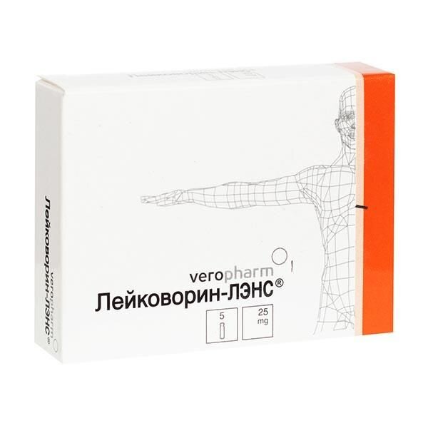 Лейковорин-лэнс раствор для внутривенного и внутримышечного введения 5 мг/мл 5 мл флакон 5 шт.