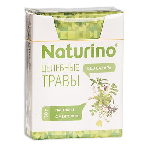 Натурино пастилки Целебные травы с ментолом без сахара 30 г