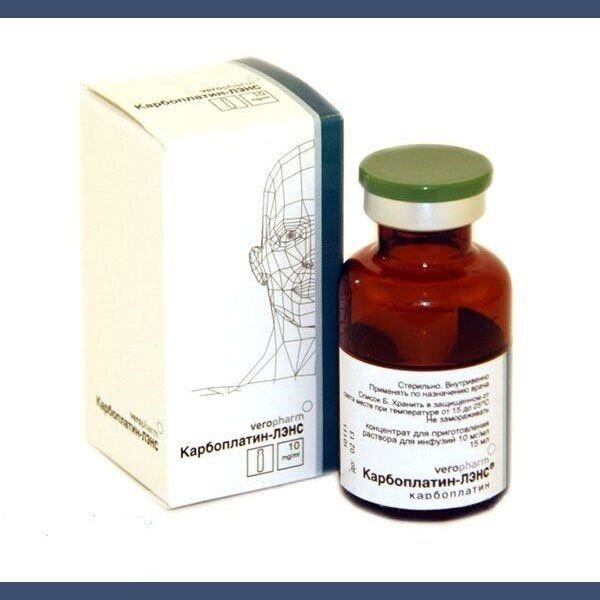 Карбоплатин-лэнс концентрат для приготовления раствора для инфузий 10 мг/мл 15 мл флакон 1 шт.