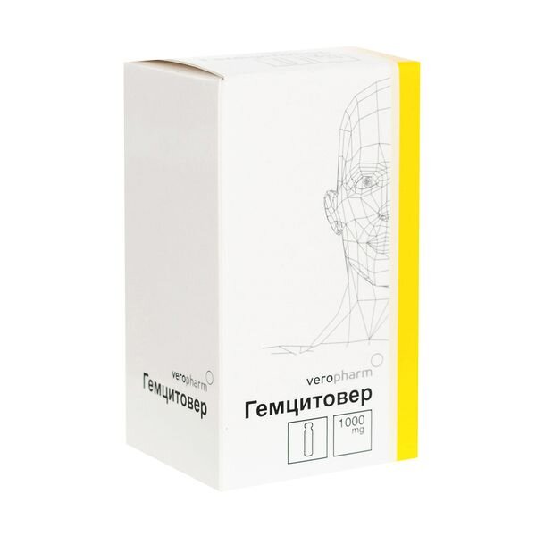 Гемцитовер лиофилизат для приготовления раствора для инфузий 1000 мг 1 шт.