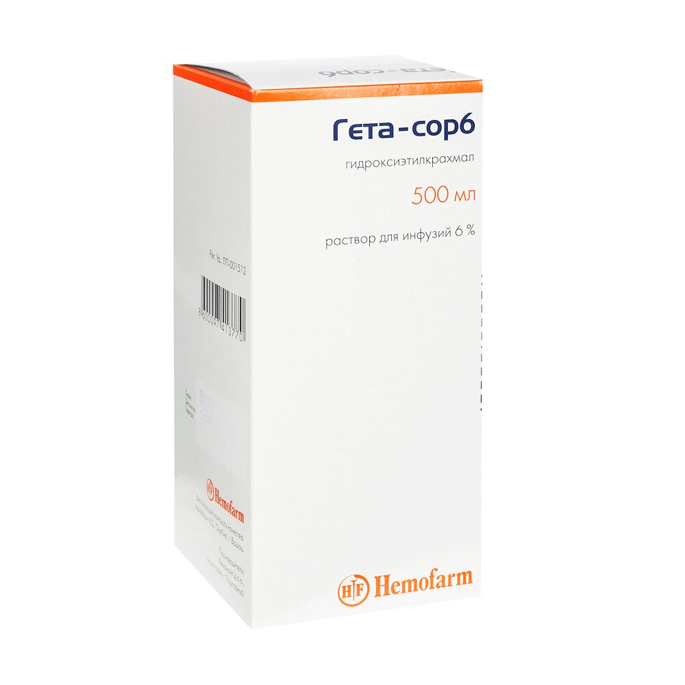 Гета-сорб раствор для инфузий 6%, 500 мл
