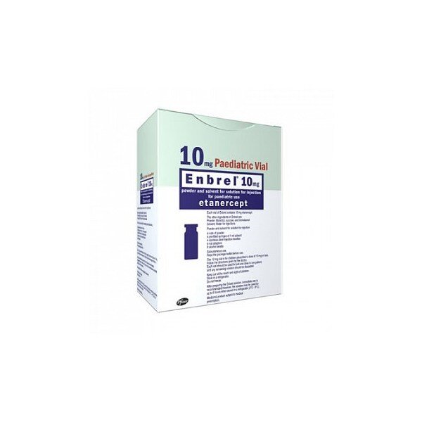 Энбрел 10 мг флакон 4 шт. лиофилизат для приготовления раствора для подкожного введения
