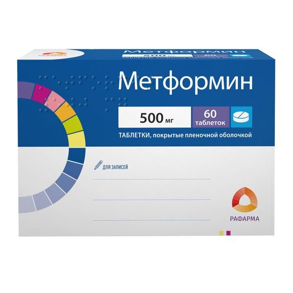 Метформин таблетки 500 мг 60 шт.