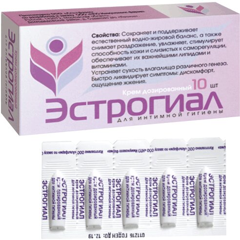 Эстрогиал крем для интимной гигиены дозированный 10 шт.