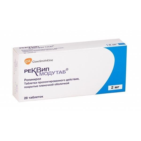 Реквип модутаб таблетки пролонгированного действия 2 мг 28 шт.