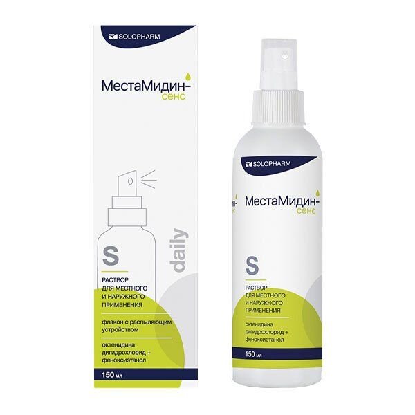МестаМидин-Сенс Daily раствор для местного и наружного применения флакон с распылителем без канюли 150 мл