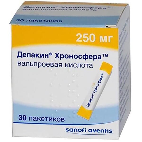 Депакин Хроносфера гранулы с пролонгированным высвобождением 250 мг пакеты 30 шт.