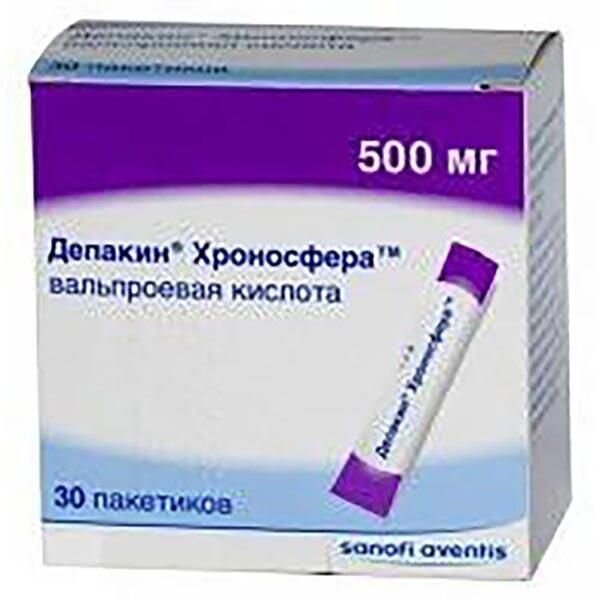 Депакин Хроносфера гранулы с пролонгированным высвобождением 500 мг пакеты 30 шт.